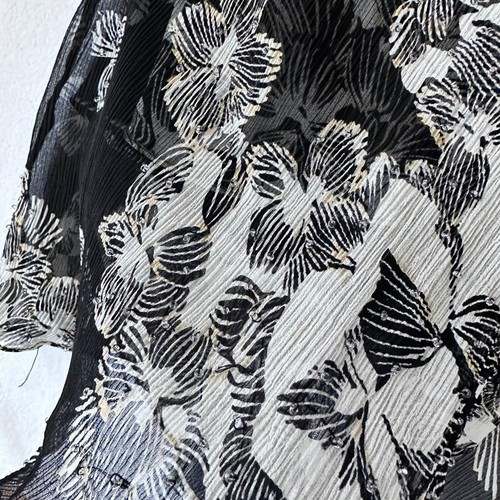 Vestido ECI New York Seda Floral Gasa Talla 12 Negro Cuentas Hada Cachicho Y2K - Imagen 8 de 14