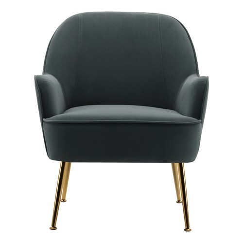 Upholstered Velvet Tub Chair Metal Gold Legs Occasional Reception Armchair Seat - Picture 11 of 17