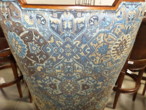 Frontgate Bradford Tufted Blue Leather Barstool BAR 30" Wood Counter Stool - Picture 6 of 7