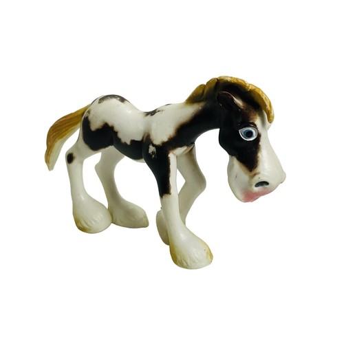 Funny Animal Brown And White Horse With Blue Eyes Toy Figurine  - Picture 3 of 10