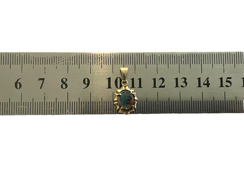 Opal Pendant 9ct Gold Triplet Opal Pendant Opal Triplet Vintage Pendant - 第 4/17 張圖片