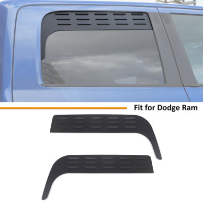 For RAM 1500 2009-17 2x Rear Window Louver Shade Air Vent Panel Trim Accessories
