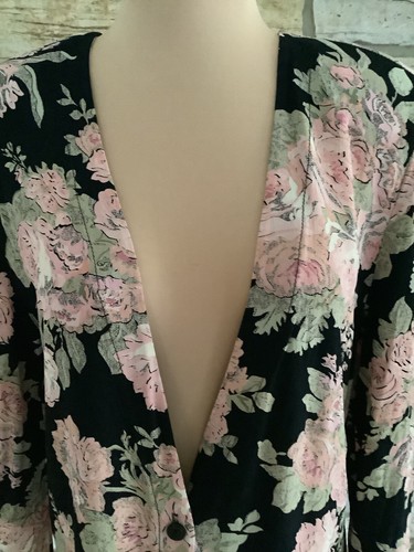 Spolverino blusa tunica rosa peonia bottoni manica lunga vintage Laura Kieffer S - Foto 8 di 13