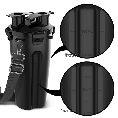 Dog Travel Water Bottle Dispenser with Portable Collapsible Dog Food Water Bowls - Picture 29 of 72