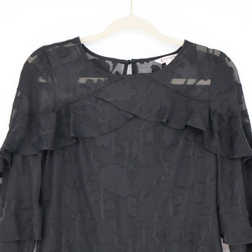 Nanette Lepore Damen Gypsy Rose Minikleid sehr schwarz Größe 4 Witchy Whimsigoth - Bild 2 von 14