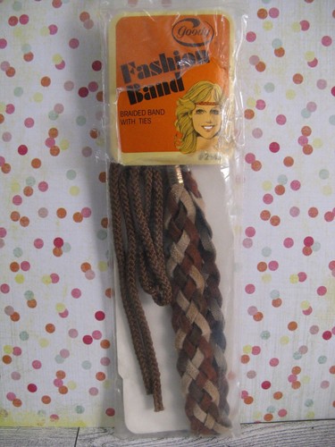 Goody Vtg 2 Hair Fashion Band 1980 Braided Brown Faux Suede Forehead Hippie New - Picture 8 of 10