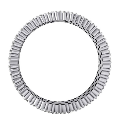 3 Row Eternity Wedding Ring I1 G 1.80 Ct Round Diamond 14K Solid Gold Appraisal - Picture 4 of 11