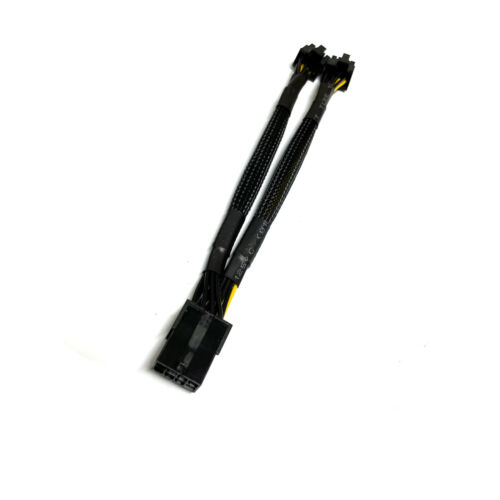 PCI-E 8pin to 2x PCI-E 6+2pin Splitter Power Cable - GPU Sheathed High Quality - Picture 2 of 12