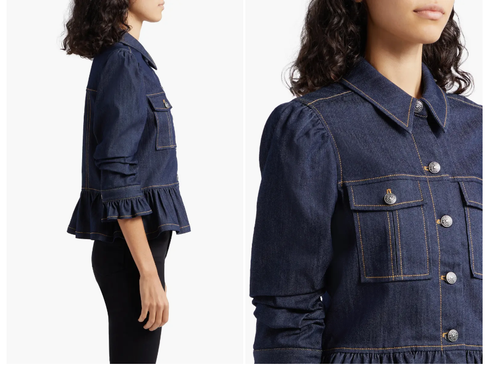 Giacca di jeans AUTENTICA CINQ A SEPT Delanie XSS - Foto 2 di 4