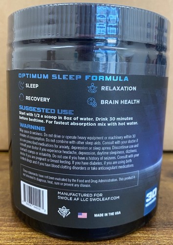 Swole AF Night Night MF Sleep Support Formula 30 Servings Tiger's Blood New - Picture 3 of 3
