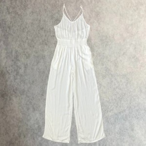 Prana Fernie Wide Leg Jumpsuit Womens Medium White LIghtweight Adjustable Flowy