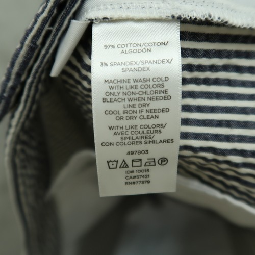 Ann Taylor Shorts Women's 8 Blue White Striped Seersucker Mid-Rise Bermuda 33x11 - Picture 9 of 11