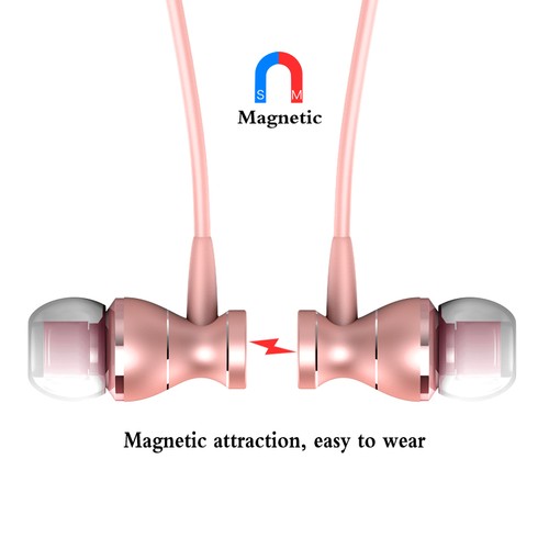 Magnetic Earphones with Microphone Volume Control Stereo 3.5mm Gold Silver Black - Picture 2 of 16
