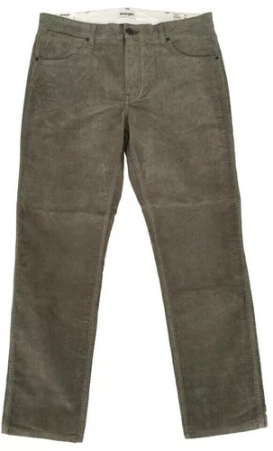 Mens Wrangler Greensboro Regular Tapered Leg Cord Jeans Zip Fly - Olive Green - Picture 2 of 2