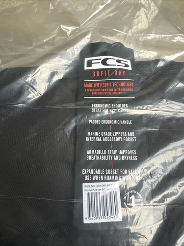 FCS Surfboard Cover Single 6'0" 3DXFIT Day All Purpose Bag Case BLACK Surf Board - 第 7/8 張圖片
