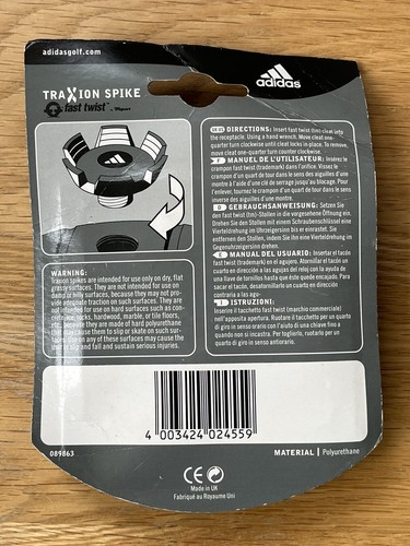 Official Adidas Golf Spikes Replacement Pack of 14 Fast Twist Brand New 21.3mm - Picture 3 of 3