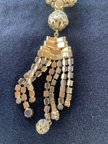 Vintage Statement lange Strass Quaste filigran Halskette wunderschön!! - Bild 8 von 11