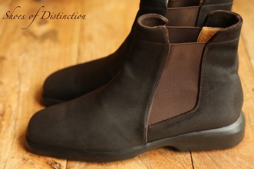 Bally Brown Rough Out Suede Chelsea Boots UK 9.5 E US 10.5 E EU 43.5 - Picture 3 of 12