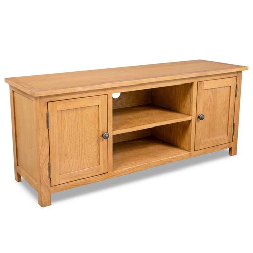 Solid Oak/Teak Wood TV Cabinet Unit Stand Wooden Entertainment Table Sideboard - Picture 9 of 41