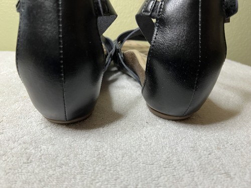 Axxiom Naomi Sandals Womens 9.5 Black Strappy Wedge Hook & Loop - Picture 7 of 11