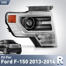HID Headlight For 2013 2014 Ford F-150 with Chrome Trim Right Passenger Side