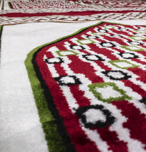 Alfombra de oración mezquita de oración multipersona Modefa turca islámica ancha cumle 8 - roja #2 - Imagen 2 de 4