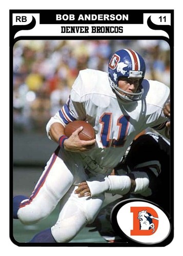ACEO BOB ANDERSON DENVER BRONCOS CUSTOM HAND MADE ART CARD