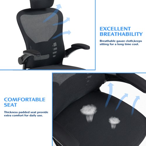 Home High Back Mesh Office Chair Ergonomic Desk Chair with Head Lumbar Support - Picture 53 of 154