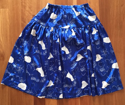 UE Womens Skirt vintage Retro 80's Ladies Blue Floral A-line size Small Aus made - Picture 11 of 11