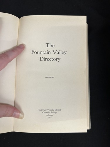 The FOUNTAIN VALLEY DIRECTORY FVS Colorado 1955 1st Ed. - Picture 4 of 5