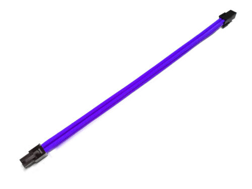 4 Pin 30cm Purple ATX CPU Motherboard Sleeved Extension Shakmods + 2 Cable Combs - Picture 2 of 7