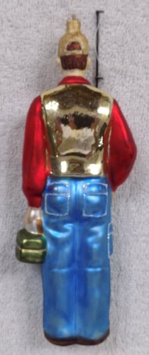 Vintage SCF Fischer mit Stange + Tackle Box * 8" Glas Christbaumschmuck - Bild 2 von 5