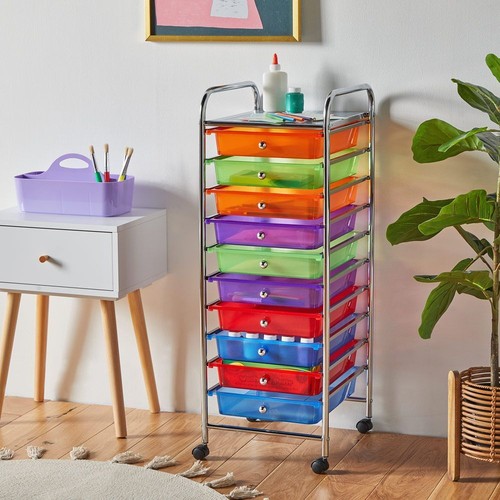 4 / 10 / 15 Drawers Home Office Salon Cabinet Storage Trolley on Wheel Cart - Picture 44 of 83