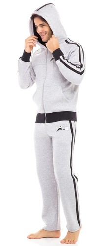 Mens Hooded Athletic Full Zip Fleece X-2 Tracksuit Jogging Sweatsuit - Picture 6 of 38