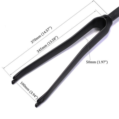 EC90 1-1/8" Threadless Carbon Fiber 700C Road Bike Straight Steerer Rigid Forks - Picture 6 of 13