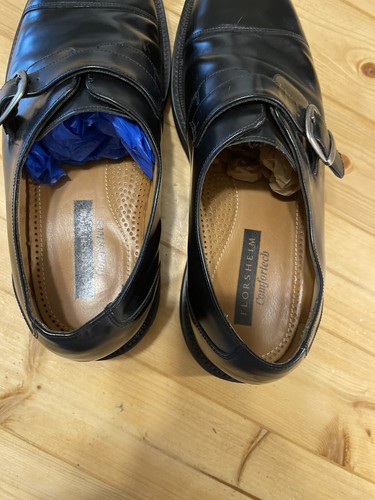 Zapatos de vestir de cuero para hombre Florsheim negros con hebilla lateral talla 11,5 M - Imagen 6 de 8