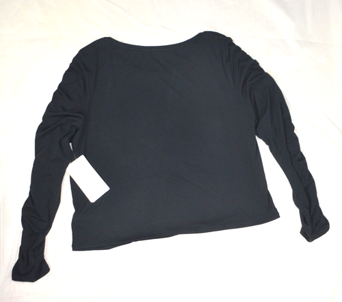 NWT 1X Plus Size Athleta Black All Around Ruched Long Sleeve Top Shirt #882384 - Picture 6 of 9