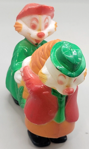 Easter Celluloid Plastic Rabbits Carrot Vtg Ramp Walker Toy Hong Kong Working