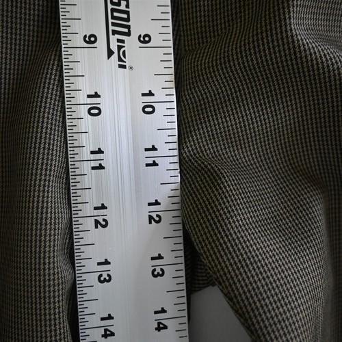 Nautica 34x34 Brown Houndstooth Wool Pleated Full Cut Mens Dress Pants - Picture 3 of 9