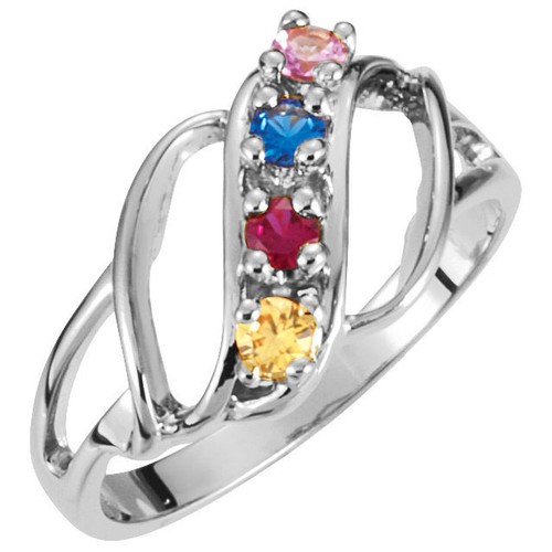 14K Solid Gold Mother's Ring 1 to 6 Birthstones, Mothers Day Jewelry Ring - Picture 39 of 71