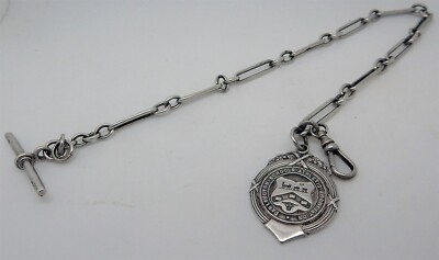 英国製 Albert Chain ヴィクトリア期推定 No.1刻印 Antique 1905 English Hallmarked 28g Albert Watch Chain
