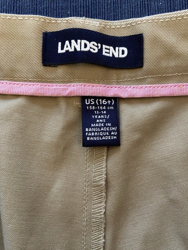 Lands' End School Uniform Girls Chino Khaki Shorts Size 16+ New, Never Worn - Picture 3 of 5