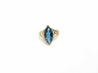 New Listing14K Yellow Gold Blue Cubic Zirconia Solitaire Ring Size 6