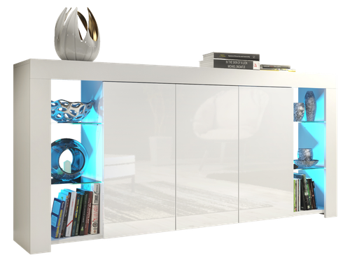 164cm Cabinet Cupboard I Sideboard TV Unit I High Gloss/Matt Doors I Free LED - Picture 20 of 68