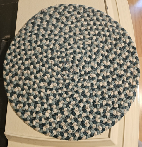 15" Blue Multi Color Braided Placemat/Trivet