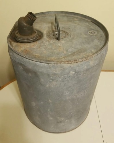 Vintage Original Dow Chemical Company 5 Gallonen verzinkte Metalldose Patina (d3) - Bild 6 von 14