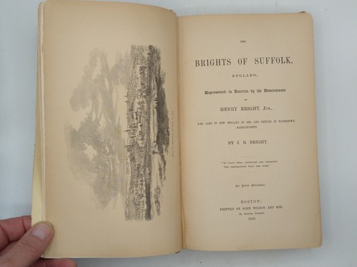 The Brights of Suffolk England 1858 first edition genealogy Signed J.B. Bright - Imagen 6 de 13