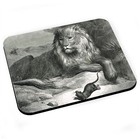 Tapis de Souris Le Lion Et Le Rat Gravure Gustave Doré Jean de la Fontaine Fable