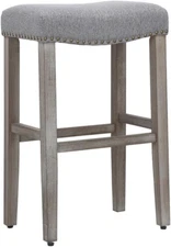 29" Upholstered Counter Height Bar Stools, Backless Kitchen Island Stools with L