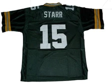 BART STARR Unsigned Custom Sewn Football Green Bay Jersey Size S-3XL All Colors